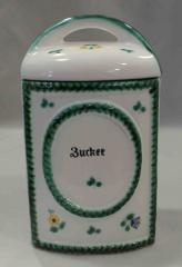 Gmundner Keramik-Dose/Vorrat eckig  Zucker